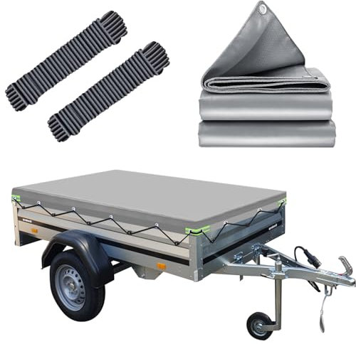 Telo Rimorchio, 212x123x7.5cm Telo Impermeabile Esterno, Telone Rimorchio con corda elastica, Ideale per Brenderup 1205 & KIPPI200 und 500kg/750kg/850kg 204x116cm Rimorchio