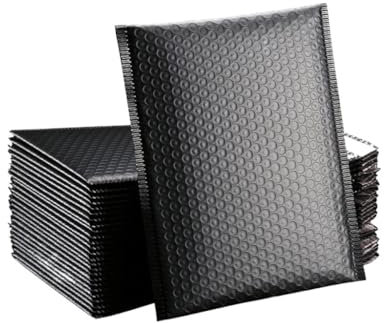 LuftpolsterumschläGe 10 Stück 50 Stück schwarze Verpackungsumschläge Luftpolstertaschen Poly-Versandtaschen selbstklebend gepolstert nutzbar 13 x 18 cm Versandbeutel Versiegelungspaketbeutel Versandta