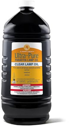 Lamplight Ultra-Pure Liquid Paraffin Lamp Oil – 1 Gallon (128 oz) – Smokeless, Sootless & Odorless for Indoor Use – Clean-Burning Oil for Lamps, Lanterns & Emergency Preparedness