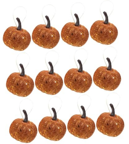 TOPPERFUN 12 Pezzi Decorazioni Zucche Glitterate per Halloween Ornamentali Schiuma per Feste come Accessori Fotografici e Decorazioni per La Tavola