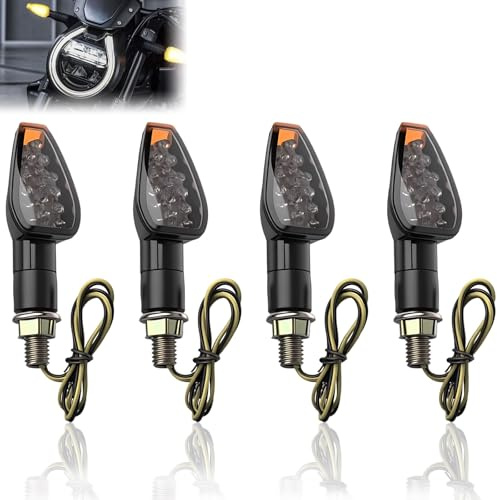 VBGURR 4 Stück Blinker Motorrad,12V 14LED Motorradblinker mit heller gelber Lampe,Universal Motorrad Led Blinker Kompatibel mit Kawasaki Honda Yamaha Suzuki