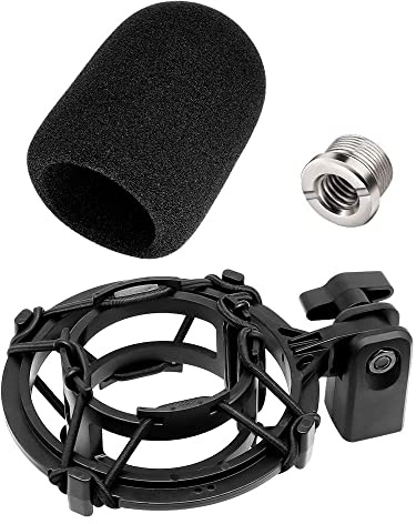 Etour Metall Mikrofonspinne AT2020 Shock Mount Mikrofonständer Stoßfestmit Popfilter Halterung Clip Halterung für Schwingungsdämpfer kompatibel mit AT2020USB+ AT2035 ATR2050 AT3035 AT3060