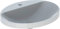 Lavabo empotrado Geberit VariForm ovalado, 600x480mm, con agujero para grifo, sin rebosadero, 500.727.01.2, Color: blanco