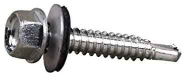 DOJA Industrial | Tornillos Autotaladrantes M4 | PACK 50 | 4,8 x 16 mm | Tornillos roscachapa hexagonal con arandela para chapa aluminio o cubiertas | Tornillos autoperforantes autorroscantes broca