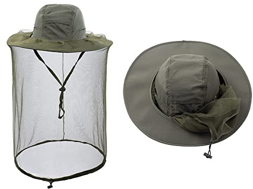 ZffXH Head Net Chapeau de Safari pour Homme et Femme avec moustiquaire en Maille Filet