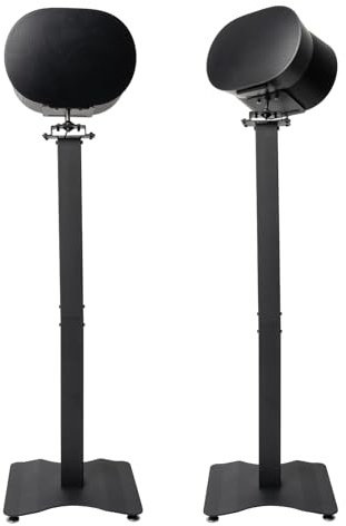 shinar Metall 2er Pack Lautsprecherständer Kompatibel mit SONOS Era 300 | mit einstellbaren Drehungen bis zu 360° / Neigungen -70° / +70° Bodenständer für Sonos Era 300 (Schwarz)
