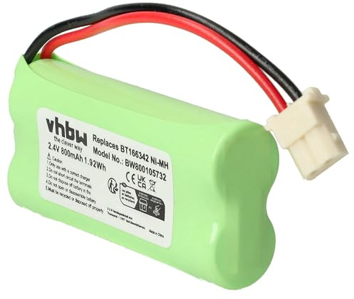 vhbw Battery compatible with Motorola MBP160, Comfort10 PU, Comfort10 Digital Audio Baby Monitor Baby Monitor, Babyphone (800mAh, 2.4 V, NiMH)