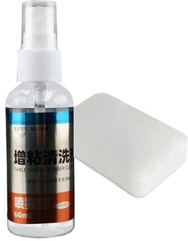 Table Tennis Rubber Cleaner, 60ml Spray Bottle With 2-Sided Sponge, Portable Table Tennis Cleaning Kit For Table Tennis Equipment Maintenance & Protection, Table Tennis Racket Cleaning Spray Kit
