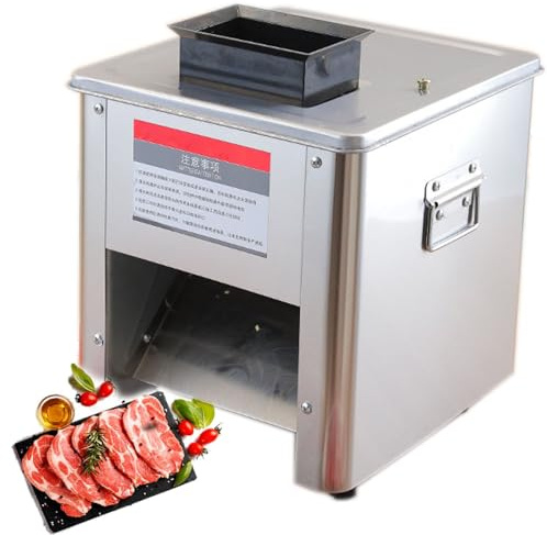 Macchina Commerciale, tagliatrice per Carne, affettatrice elettrica Commerciale per Carne, in Acciaio Inossidabile, per fette, Strisce, cubetti per Carne disossata e Verdure Morbid