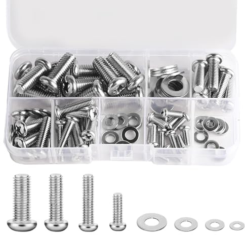 48 SetsTV Bracket Screws for Back of TVs, Universal TV Mounting Hardware Kit,M4 M5 M6 M8 TV Mounting Screws, Stainless Steel Vesa Screwss, Television Monitor Mounts Bracket Fixings Bolts