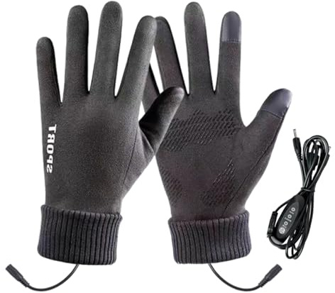 Qiwieod Guantes Calefactables para Hombres - Guantes De Invierno con Calefacción USB - Mitones Táctiles con Múltiples Ajustes de Temperatura para Nieve Acampada Trabajo Exterior Ciclismo Clima Frío