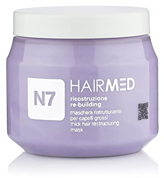 HAIRMED, N7 Maschera Ristrutturante Capelli alla Cheratina, Impacco Capelli Danneggiati, Ristrutturante Capelli Professionale, Trattamento Capelli, 250 ml