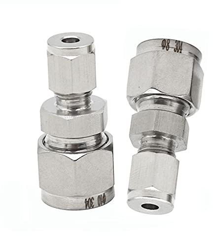 Metalwork 304 Stainless Steel Reducing Compression Tube Fitting, Reducer Union, 1/4 OD x 3/8 OD (2 Pcs)