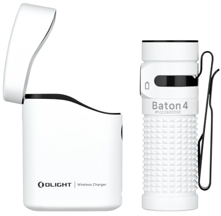OLIGHT Baton 4 kit Mini LED Taschenlampe Wiederaufladbare mit Ladecase | Handlampe bis zu 190 Tage Laufzeit, 1300Lm 170m Leuchtweite superhell klein Flashlight für Alltag, IPX8