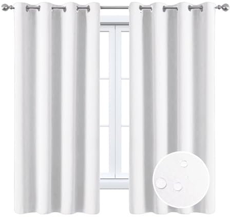 Gluhbirnen 1*Outdoorvorhänge, Outdoor Vorhang Wetterfest mit Ösen, Sonnenschutz Vorhang, Vorhänge Blickdicht, Geeignet für Pergola/Garten/Pavillon, Weiß, 132 * 244CM
