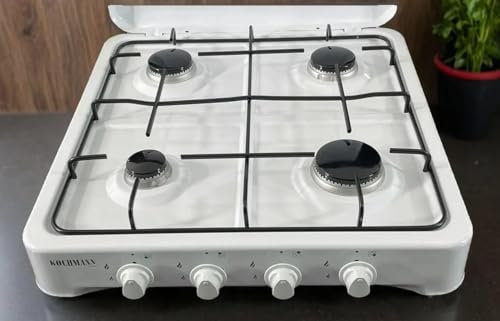 Gaskochfeld in elegantem Weiß – 4 Flammig Kochfeld für stilvolles Kochen