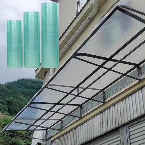 YUJIANHUAA Durchsichtige FRP Dachplatte,1mm Glasfaserplatte,Kunststoffplatte,Regensichere Isolierung Stoßsicheren Gewächshausplatte Stegplatten Ersatzplatten,mit Schrauben (1,2m x 7m)