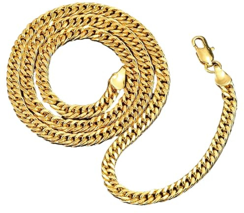 Generisch Damen Goldkette Trendig, leichtgewichtig und anlaufbeständig | Vergoldete Damen Halskette Geeignet für besondere Anlässe wie Partys, Dates, Hochzeiten, Streetwear-Events und Festivals