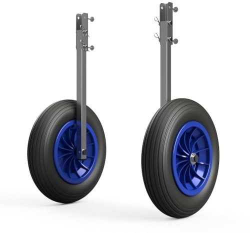 SUPROD Heckräder Slipräder Schlauchbooträder Transporträder klappbar Edelstahl ET350, schwarz/blau