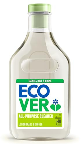 Ecover All Purpose Cleaner, Tackles Dirt & Grime, For Hard Surfaces, Lemongrass & Ginger Scent, Pack of 1, 1 x 1L