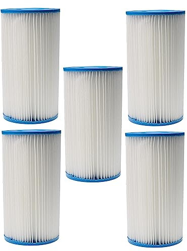vhbw 5X Filterkartusche kompatibel mit Intex EasyPool Swimmingpool, Filterpumpe - Wasserfilter, Blau, Weiß