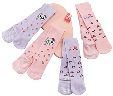 Cotton Coming Leotardos para bebés niña ，Polainas Antideslizantes Medias para bebés niñas Ropa Infantil para Recién Nacido, Polaina de Tejido de algodón（0-6 meses）