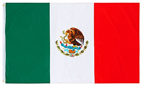PHENO FLAGS Bandera de México - Bandera mexicana 90 x 150 cm - Bandera nacional resistente a la intemperie para asta - 100% poliéster