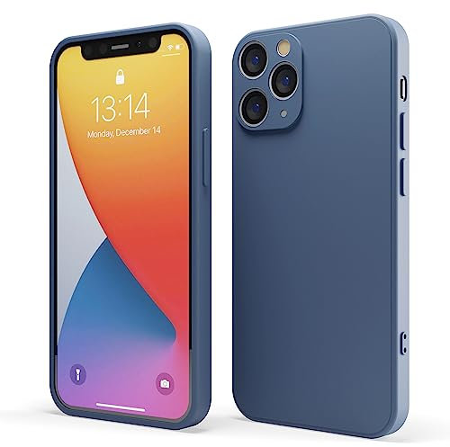Red Ember Shockproof Case for iPhone, Ultra Slim Protective Liquid Silicone Matte Finish Phone Case with Soft Anti-Scratch Microfiber Lining (Blue, iPhone 11 Pro)