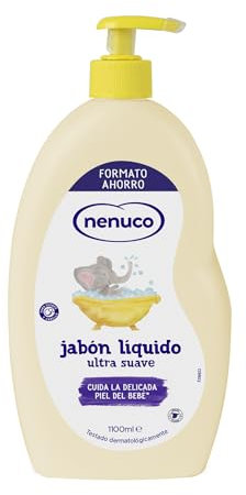 Nenuco Jabón Líquido Ultra Suave, con Aloe Vera, para Cuerpo y Cabello, Formato Ahorro 1100 ml