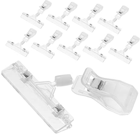 Operitacx Porte-affiches Multifonctions Clips De Signalisation Transparents 10 Pièces Pinces Rotatives Pour Étiquettes De Prix Affichage En Supermarché Commerce De Détail