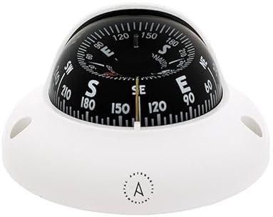 Autonautic - Bussola ad incasso orizzontale - Adatta per Gommoni o Barche - 109mm (La) x 109mm (Lu) x 77.2mm (A) (Bianco)