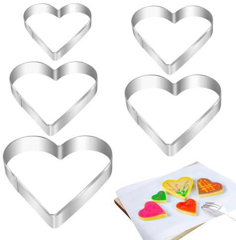 Moldes Para Galletas Navideñas | Molde Corazón Para Hacer Galletas,Cortador De Fondant De Acero Inoxidable Antiadherente Para San Valentín,Para Sándwiches Y Manualidades