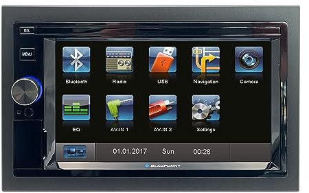 Blaupunkt Santa Cruz 370 DAB mit PKW-Navigation und TMC-Modul, 2-DIN Car-Multimedia, 6,2 Zoll Touchscreen, Bluetooth, Freisprecheinrichtung, 2X USB, SD-Kartenleser, 180 Watt