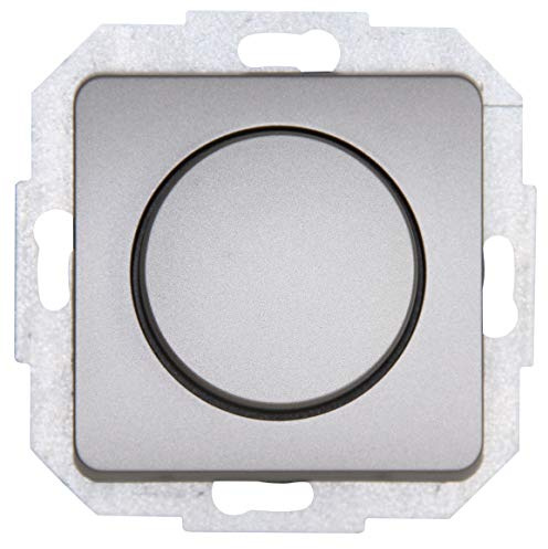 Kopp Milano stahl, Druck-Wechsel-Schalter, Kombigerät, LED-Dimmer, für Glüh-Lampen, 230V Halogenlampen, Phasenanschnitt, 843520080