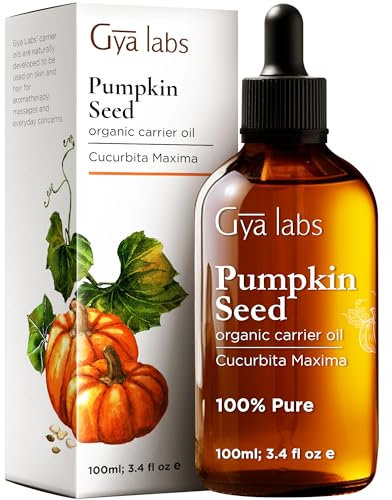 Gya Labs Organic Pumpkin Seed Oil for Hair Growth - 100% Pumpkin Seed Oil Cold Pressed for Skin - Pumpkin Oil for Hair, Skin, Face, Nourishing & Strengthening (100ml)