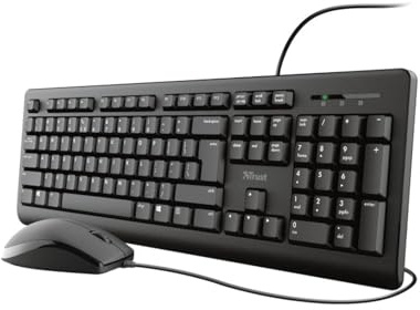 Trust TKM-250 USB Wired Keyboard And Mouse Deskset, Black