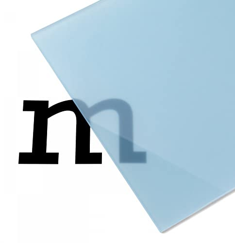 PLEXIGLAS® Satinice SC, 3 mm dick, 25 x 50 cm, Leicht Blau (5H03SC) | Einseitig satiniertes Acrylglas mit transluzenter Wirkung; gut geeignet für Lichtobjekte, Modellbau, Displays und Zuschnitte