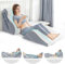 Set di 6 cuscini ortopedici a cuneo per letto, con cuscino in memory foam, cuscini a cuneo per dormire/sollievo dal dolore alla schiena, cuscini regolabili per sollevare le gambe dopo l'intervento