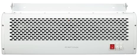 TCP 3kW Air Curtain Heater, Overdoor Fan with 2 Heat Settings & Cooling Mode, RF Wireless 7-Day Programmable Thermostat, Safety Overheat & Open-Window Protection, Wall or Ceiling Mounted