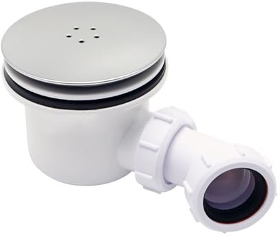 YUOIUX Piatto doccia in metallo spazzolato, elegante e di lunga durata, per fori da 90 mm