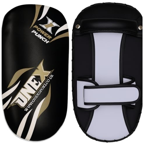 ONEX Curved Muay Thai Kick Pad, Heavy Duty Strike Shield for Boxing, Punching Foot Target MMA Training, Shock Absorbing Gel Foam for Martial Arts and Taekwondo
