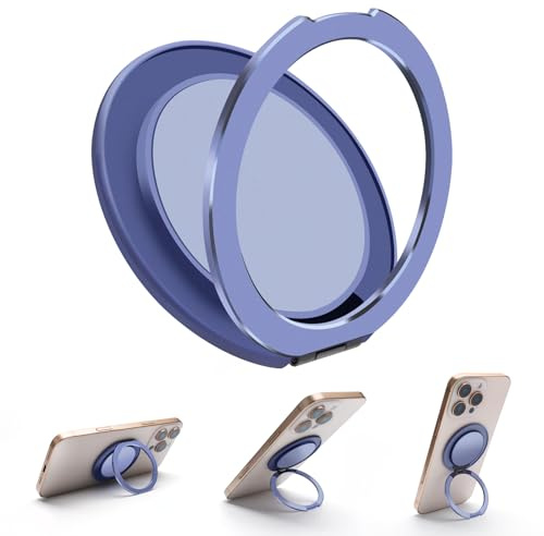 HAUXGOGO Anillo magnético Universal Soporte para teléfonos móviles. Rotación de 360°. Potentes imanes N52. Compatible con Todos los Smartphones(Morado)