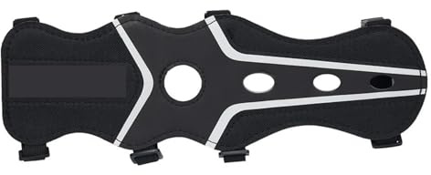 Bågskytte armskydd bågskytte armskydd justerbar skyddande 4-rem tillbehör lätt målskytte vuxen unisex armskydd för bågskytte (svart)