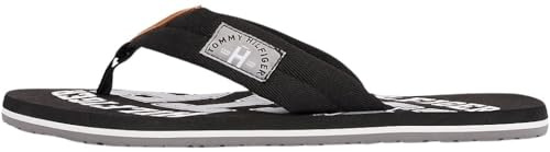 Tommy Hilfiger Herren Flip Flops Essential Beach Sandal Badeschuhe, Schwarz (Black), 47
