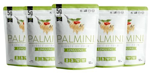 Palmini Linguine Pasta | Low-Carb, Low-Calorie Hearts of Palm Pasta | Keto, Gluten Free, Vegan, Non-GMO, Plant Based, Healthy Noodles | As Seen on Shark Tank |(12 Ounce - Pack of 6)