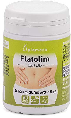 PLAMECA Flatolim, Bienestar Digestivo con Carbón Vengetal Anís Verde e Hinojo, 60 Cápsulas Vegetales