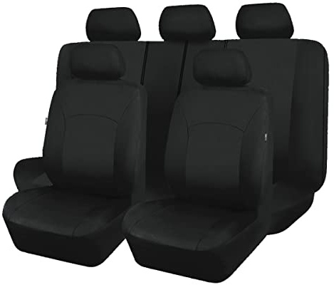 Flying Banner Car Seat Covers Front Seats Rear Bench Polyester car seat Protectors Easy installations Rear Bench Split Classic Man Lady Truck Soid Black