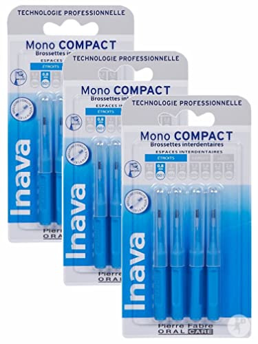 Inava Brossettes MONO COMPACT Bleues 0.8 mm ISO4 - Bte/4 - Lot de 3 Btes