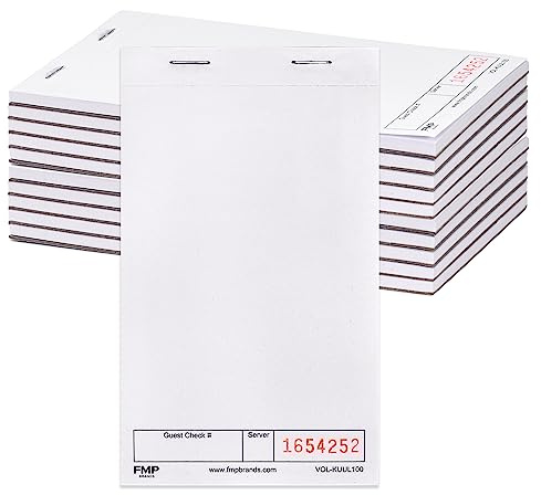 FMP-varumärken 10-pack gästcheckar, serveranteckningsblock för servitris, memo skrapplatta servitriserserservitörbok, beställningsdynor för servrar, numrerade pappersanteckningsblock för restaurang