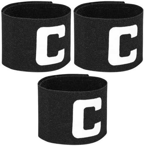 3 Stück Kapitänsarmbänder Fußball-Kapitänsarmband Schwarze Armbinden Sport-Trainingsarmband Kapitänsbinde Fußball-Kapitänsband Fußball Große Kapitänsbinde Jugend